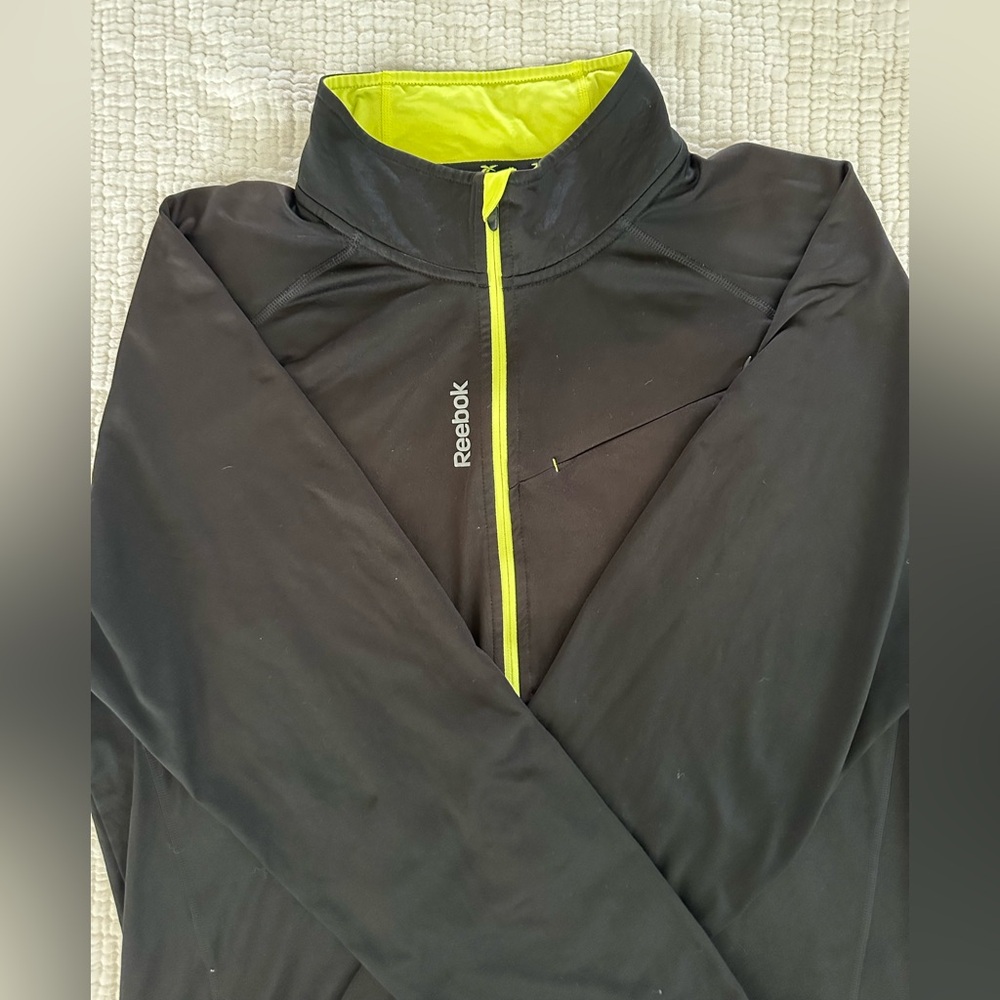 Reebok Black Jacket with Neon Green Highlights
